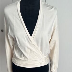 Express Cream Wrap Crop Top